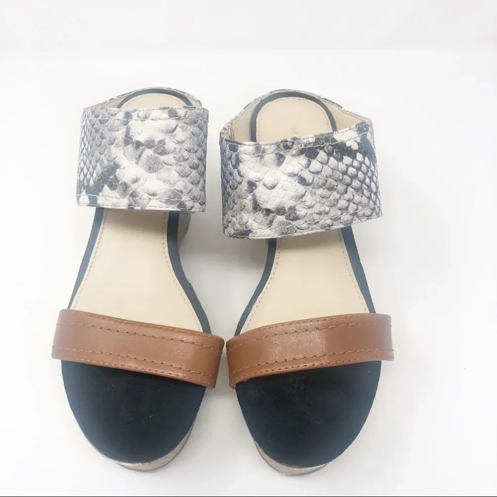MARC FISHER | Shelbee Snake Print Wedges Cork Sz 6